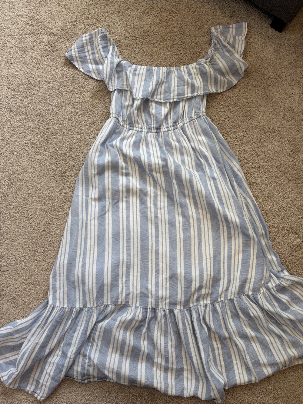 Grace Elements Blue & White Striped Off-Shoulder Sundress